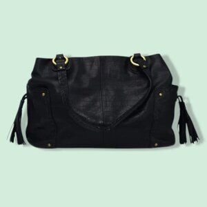 Vintage Sigrid Olsen Leather Reptile Embossed Shoulder Satchel Bag Purse